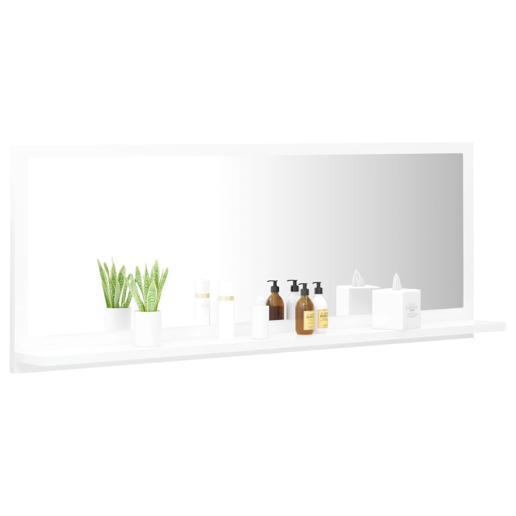 vidaXL Bathroom Mirror White 39.4"x4.1"x14.6" Engineered Wood