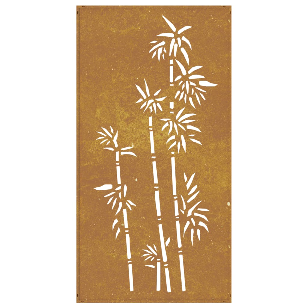 vidaXL Patio Wall Decoration 41.3"x21.7" Corten Steel Bamboo Design