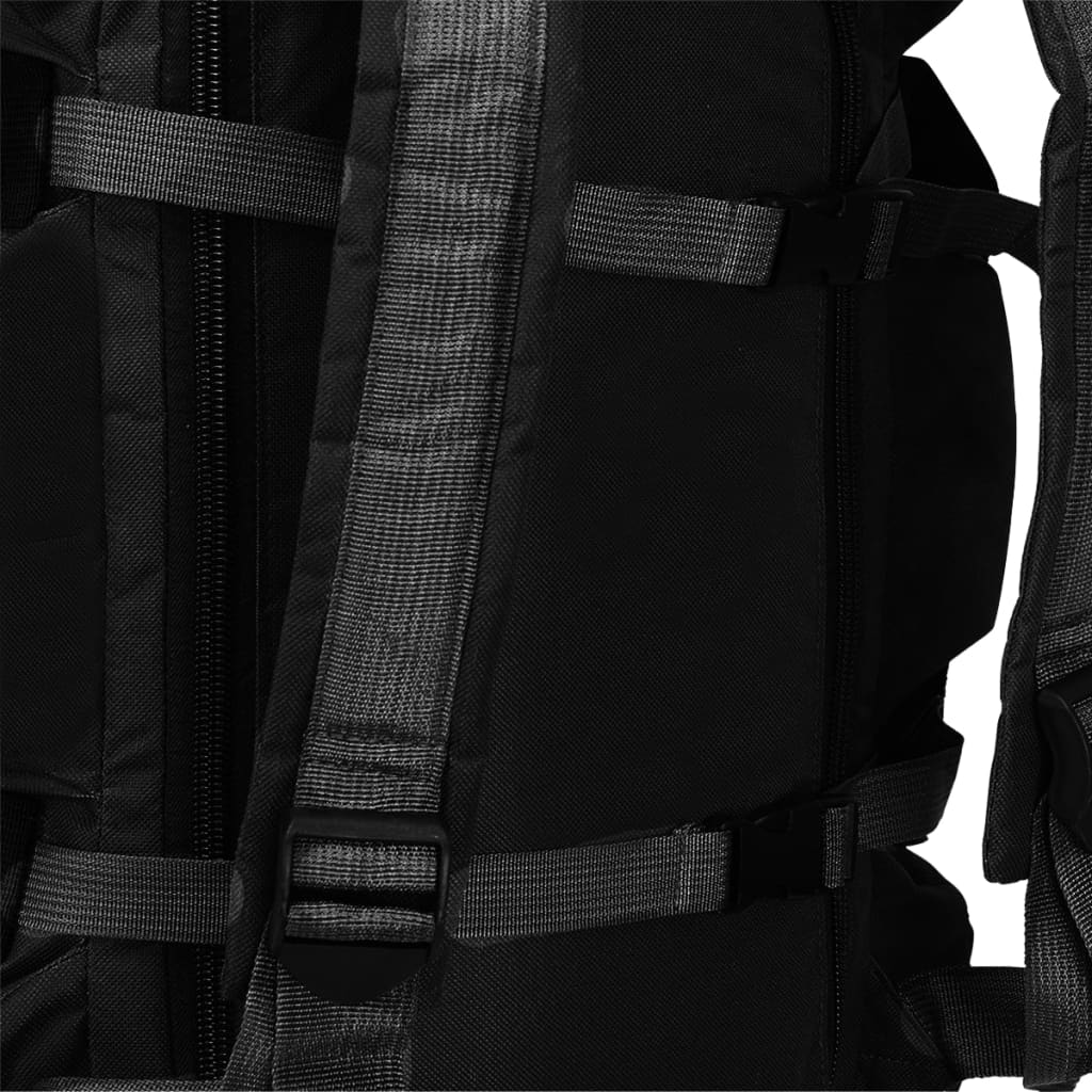 vidaXL 3-in-1 Army-Style Duffel Bag 23.8 gal Black