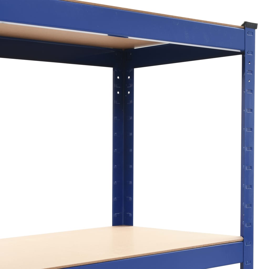vidaXL 4-Layer Storage Shelf Blue Steel&Engineered Wood