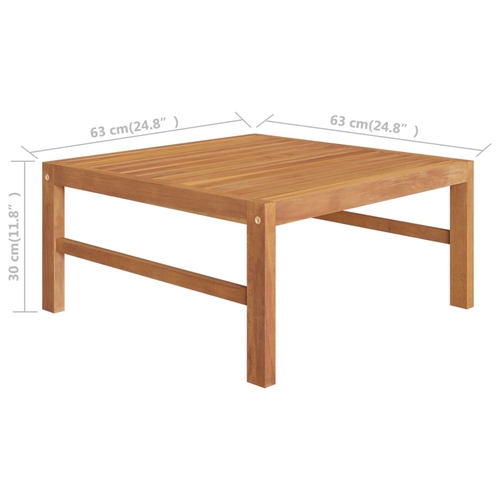 vidaXL Patio Table 24.8"x24.8"x11.8" Solid Teak Wood