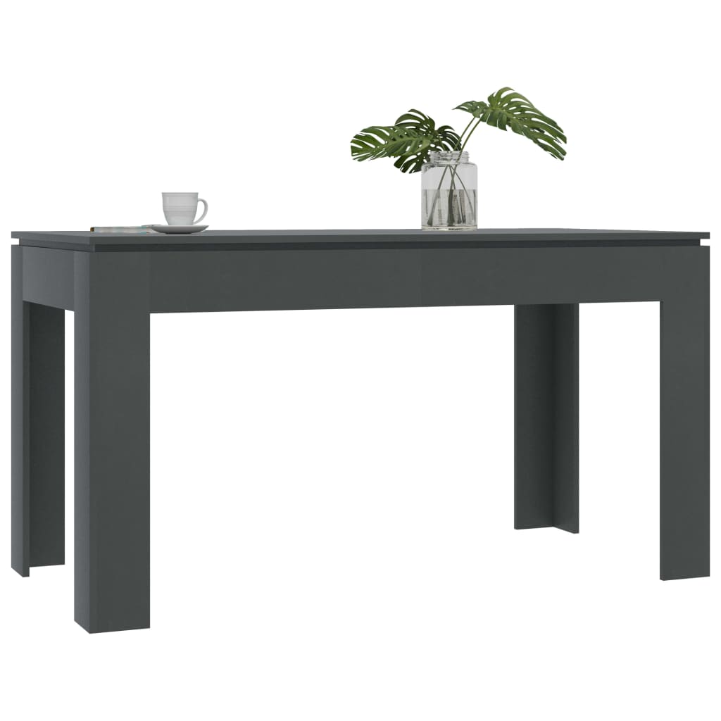 vidaXL Dining Table Gray 55.1"x27.6"x29.9" Chipboard