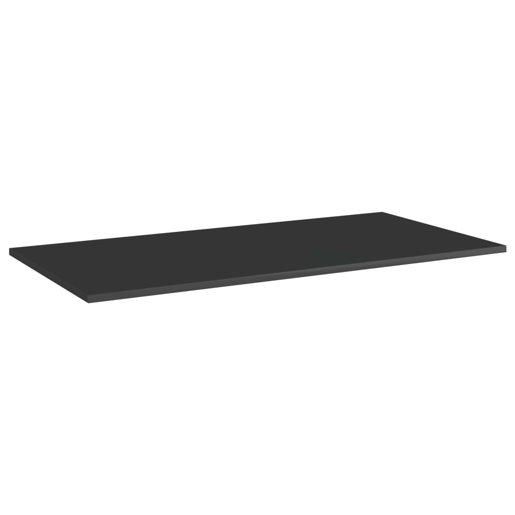 vidaXL Bookshelf Boards 4 pcs High Gloss Black 39.4"x19.7"x0.6" Engineered Wood