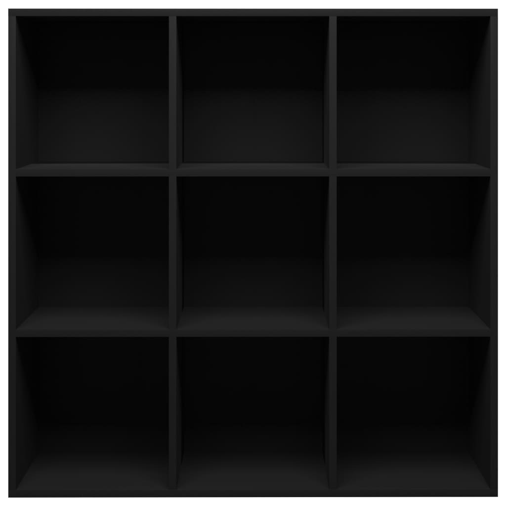 vidaXL Book Cabinet Black 38.6"x11.4"x38.4" Engineered Wood