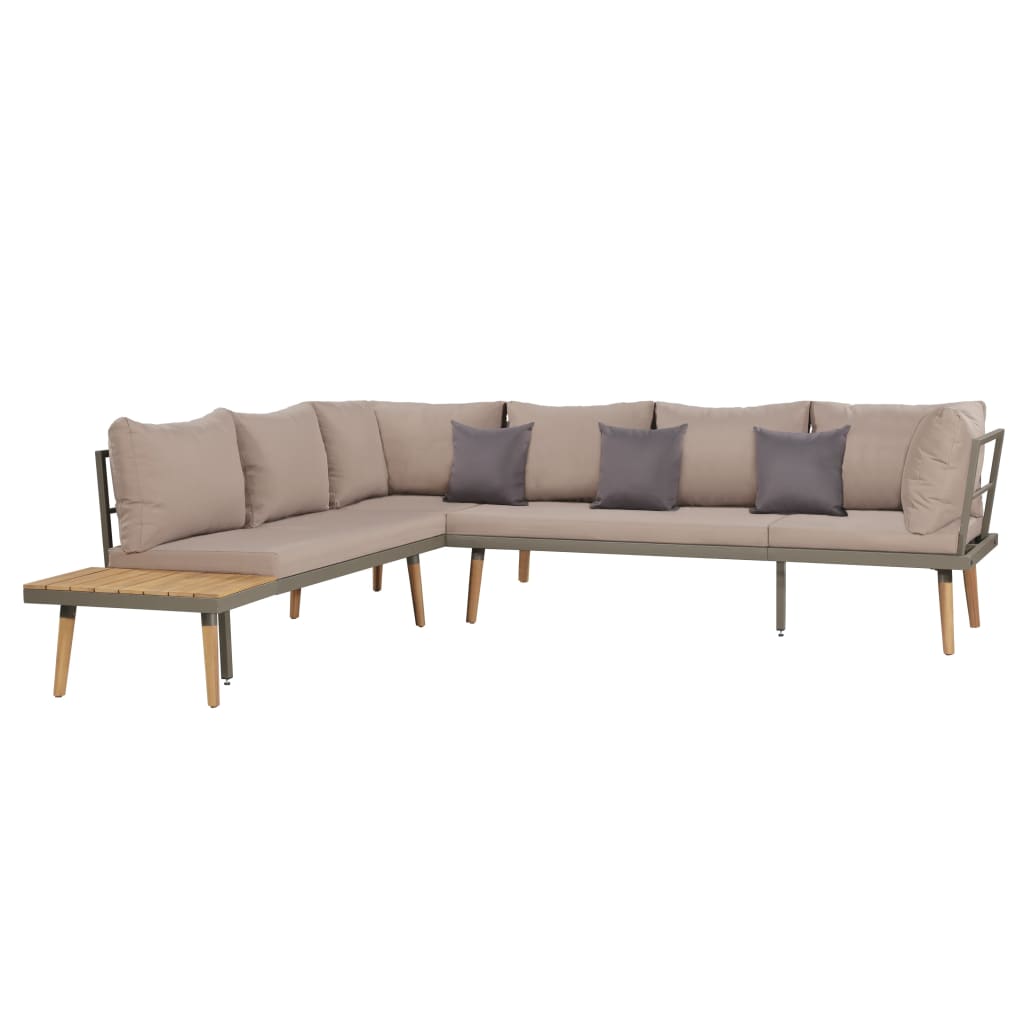 vidaXL 4 Piece Patio Lounge Set with Cushions Solid Acacia Wood Brown