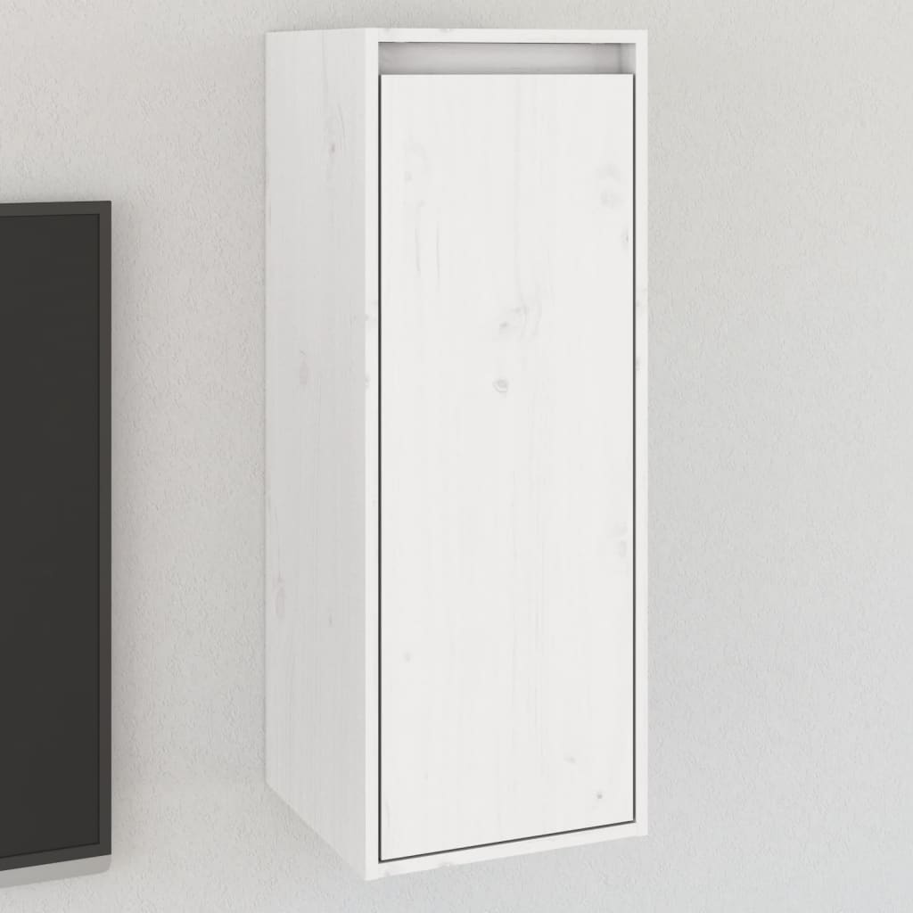 vidaXL Wall Cabinet White 11.8"x11.8"x31.5" Solid Wood Pine