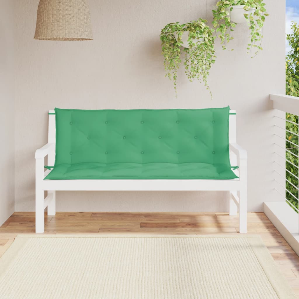 vidaXL Garden Bench Cushions 2pcs Green 59.1"x19.7"x2.8" Oxford Fabric