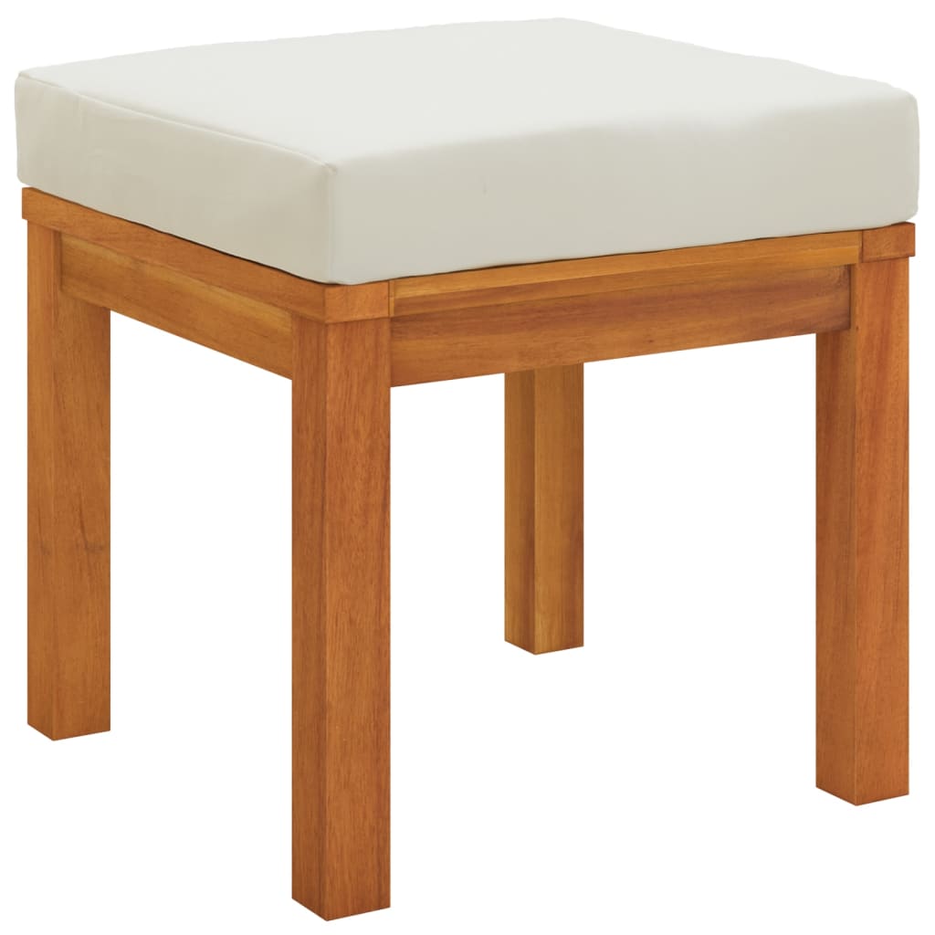 vidaXL Patio Stools with Cushions 2 pcs 15.7"x15.7"x16.5" Solid Wood Acacia