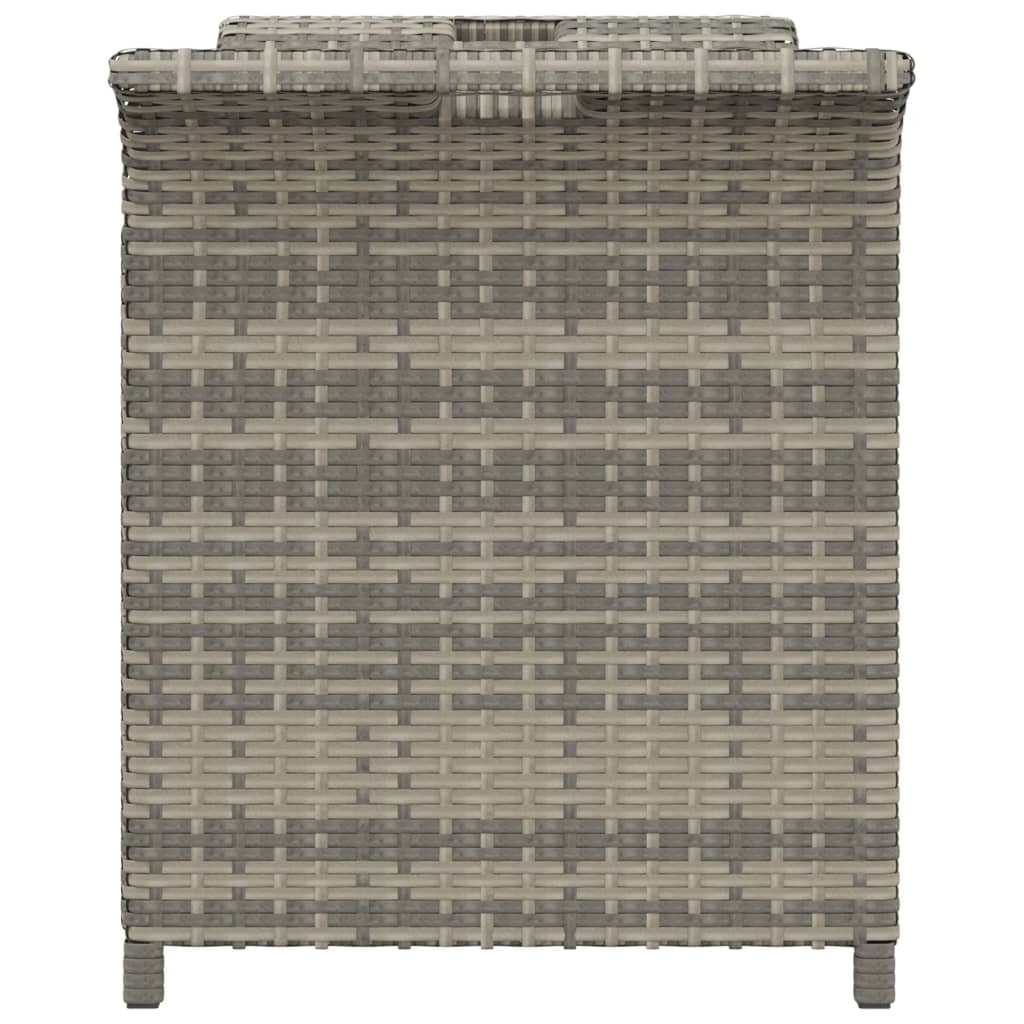vidaXL Patio Bench with Cushion Gray 45.7"x18.1"x22.4" Poly Rattan