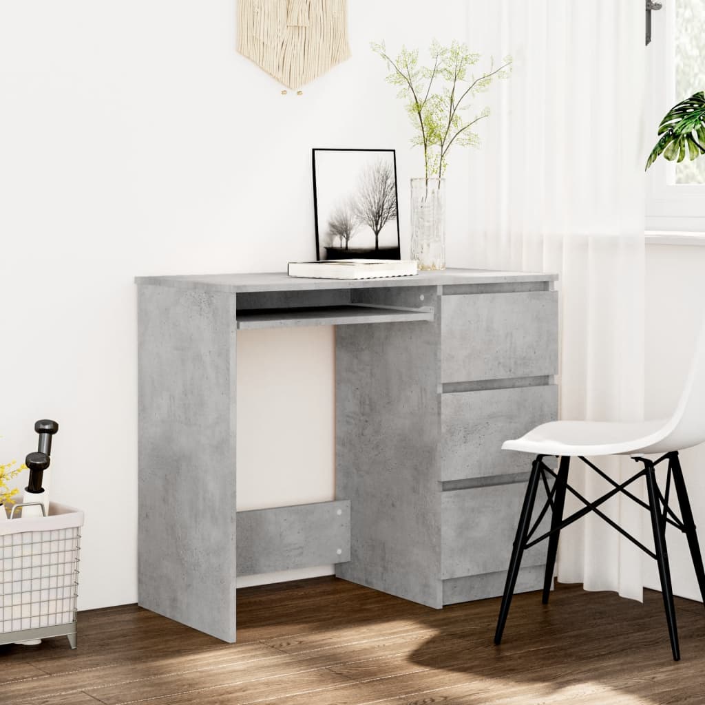 vidaXL Desk Concrete Gray 35.4"x17.7"x29.9" Engineered Wood