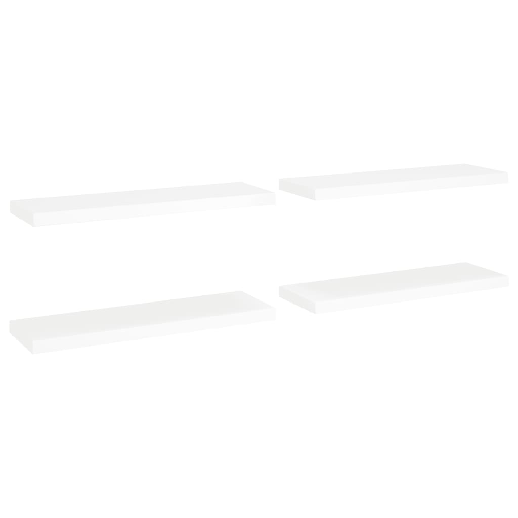 vidaXL Floating Wall Shelves 4 pcs White 31.5"x9.3"x1.5" MDF