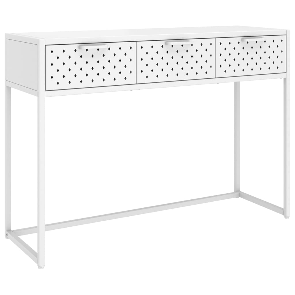 vidaXL Console Table White 41.7"x13.8"x29.5" Steel