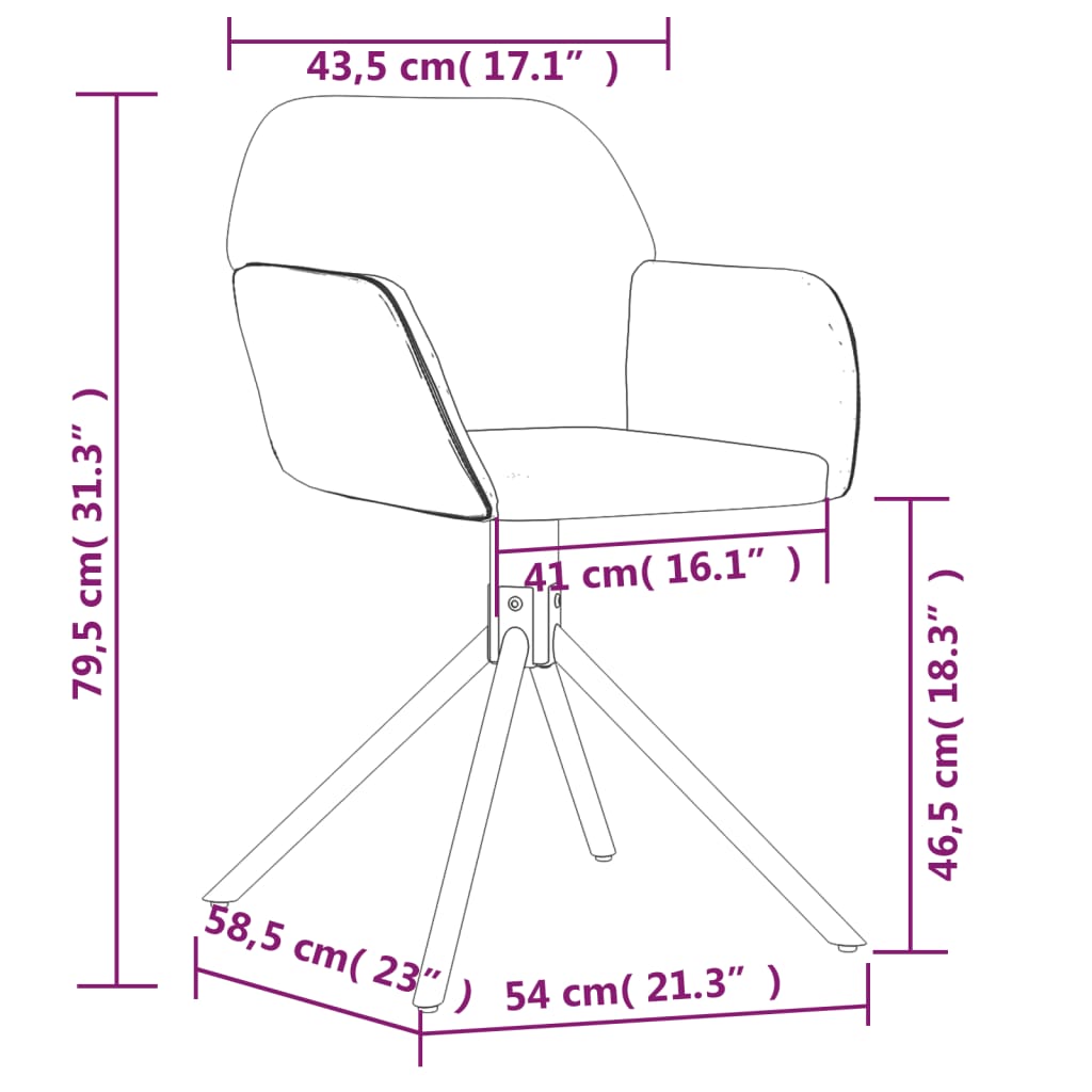 vidaXL Swivel Dining Chairs 2 pcs Light Gray Velvet