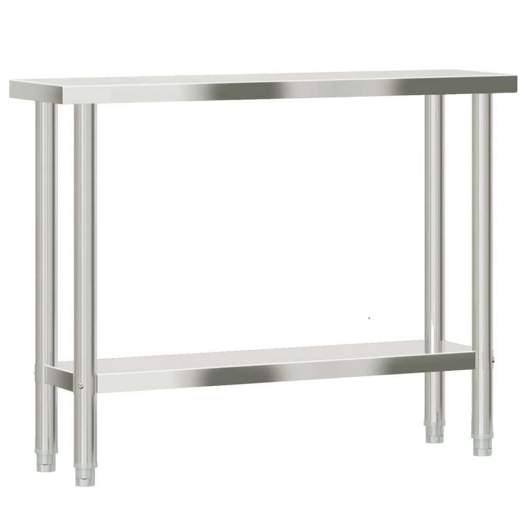 vidaXL Kitchen Work Table 43.3"x11.8"x33.5" Stainless Steel
