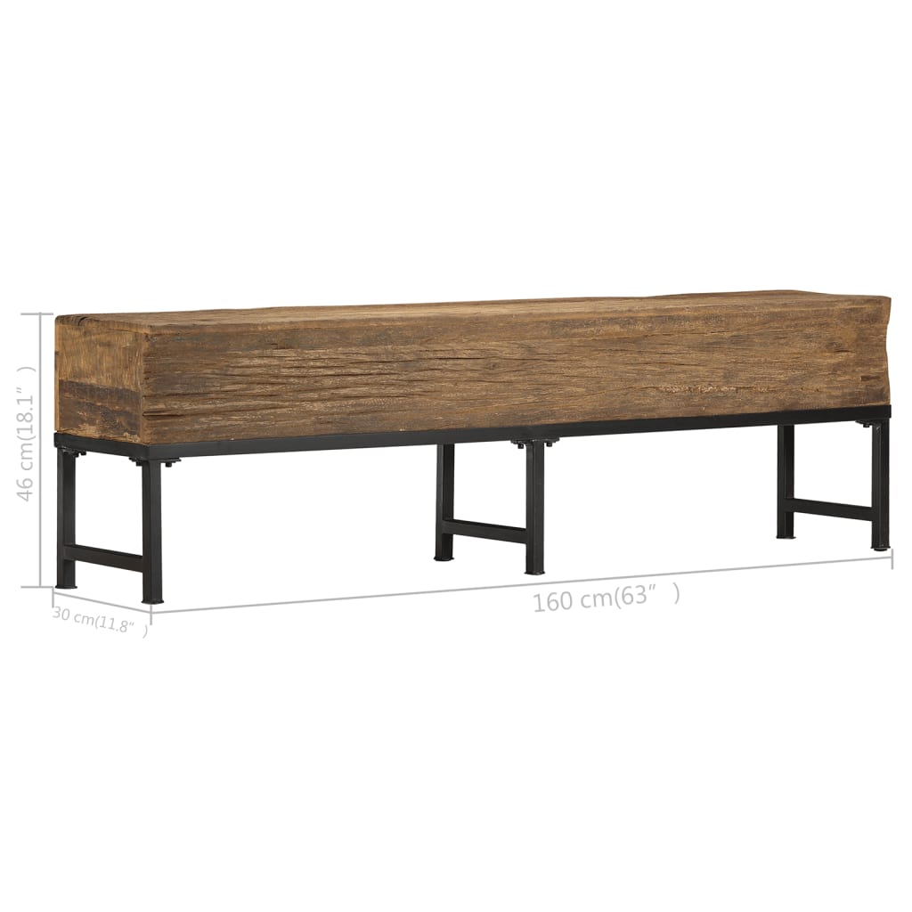 vidaXL Bench 123.6" Solid Reclaimed Wood