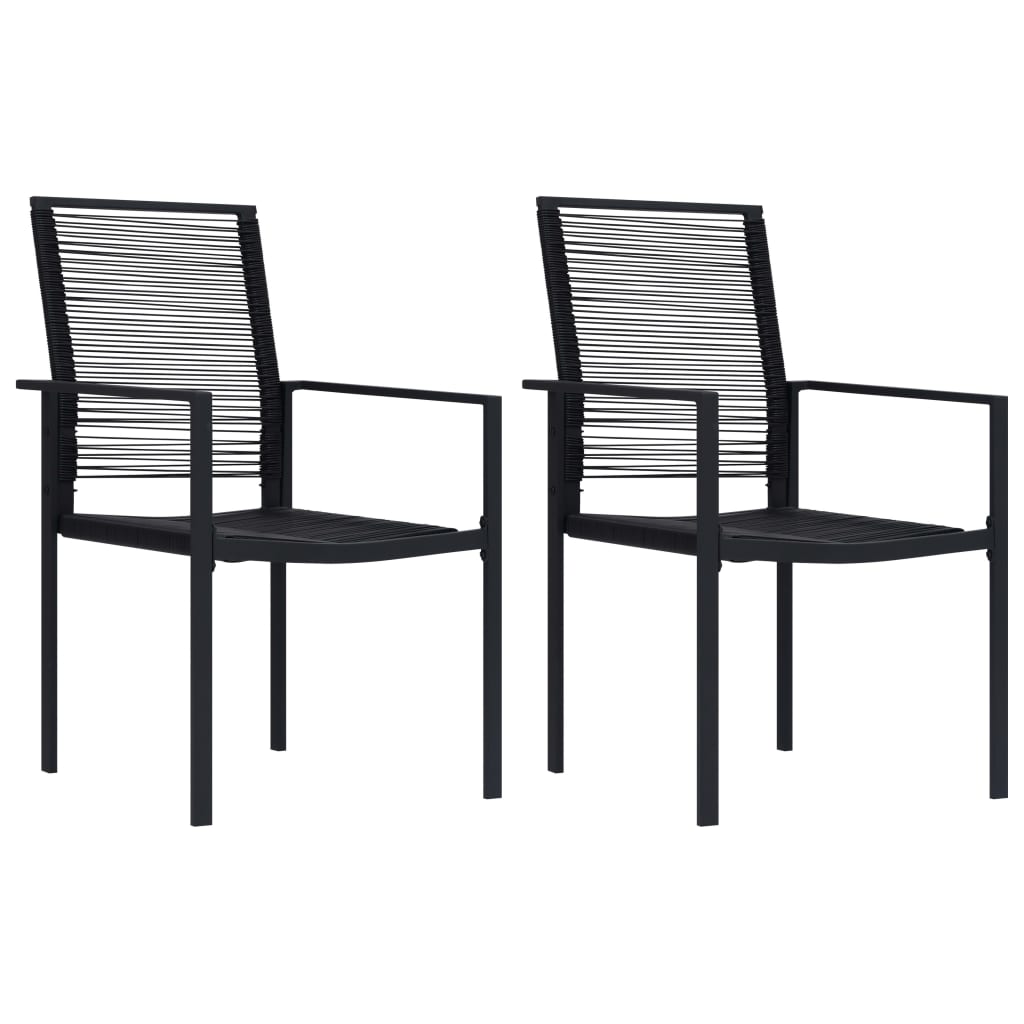 vidaXL Patio Chairs 2 pcs PVC Rattan Black