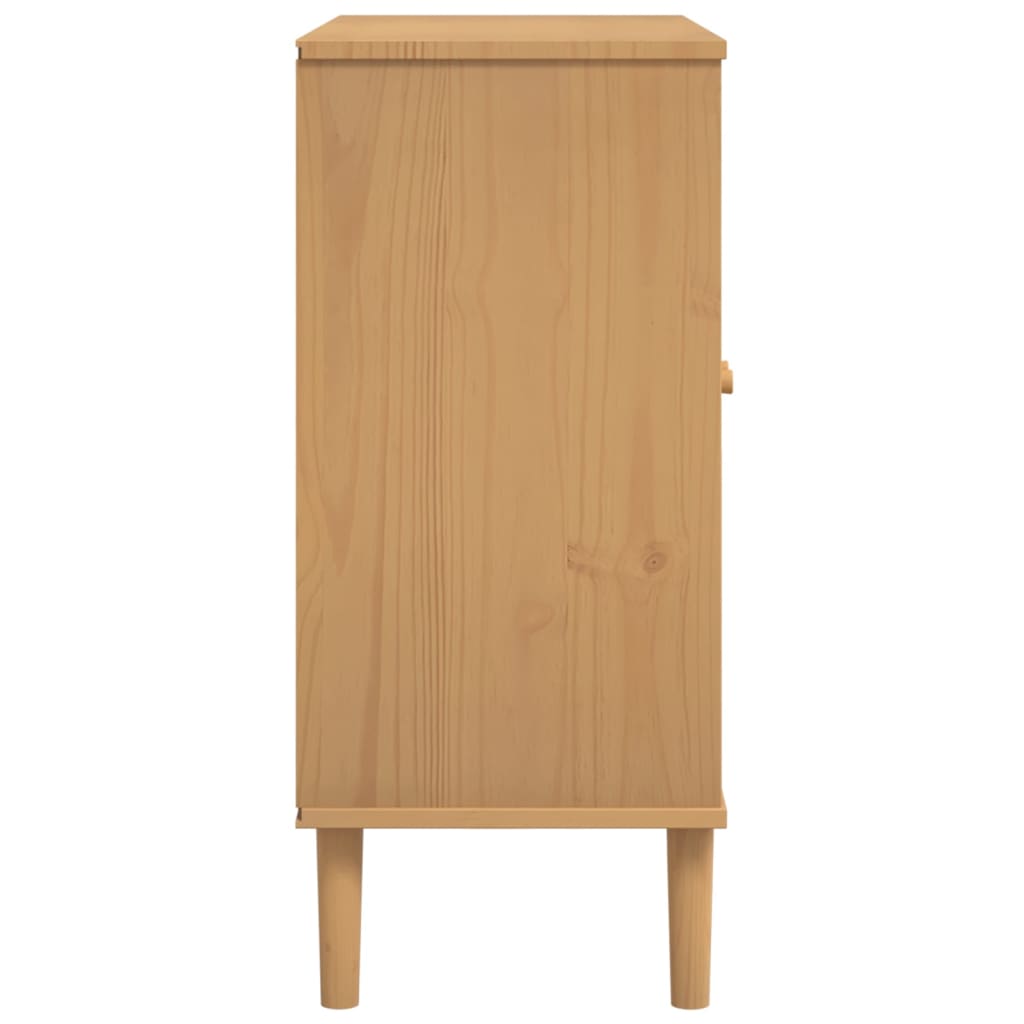vidaXL Sideboard SENJA Rattan Look Brown 31.5"x13.8"x31.5" Solid Wood Pine