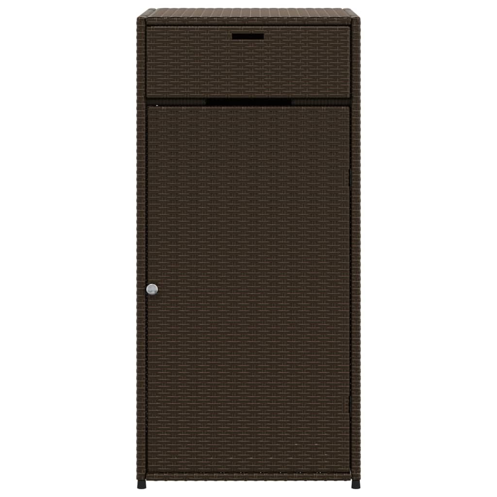 vidaXL Patio Storage Cabinet Brown 21.7"x21.7"x43.7" Poly Rattan