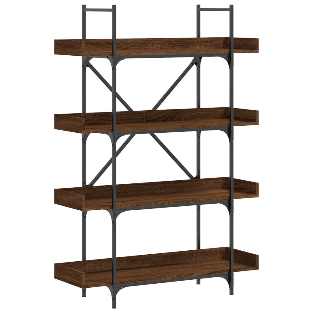 vidaXL Bookcase 4-Tier Brown Oak 39.4"x13"x57.3" Engineered Wood