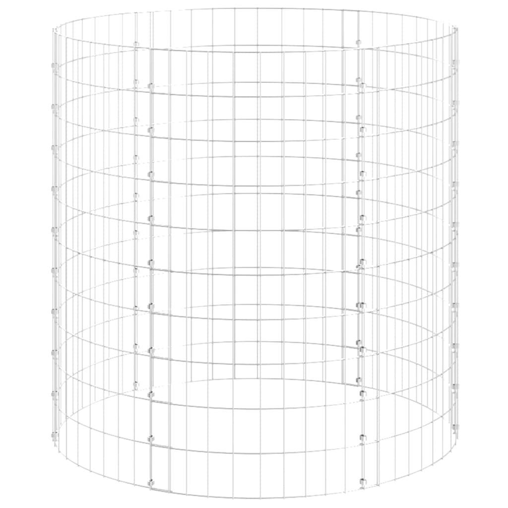 vidaXL Circular Gabion Pole Galvanized Steel Ø39.4"x39.4"