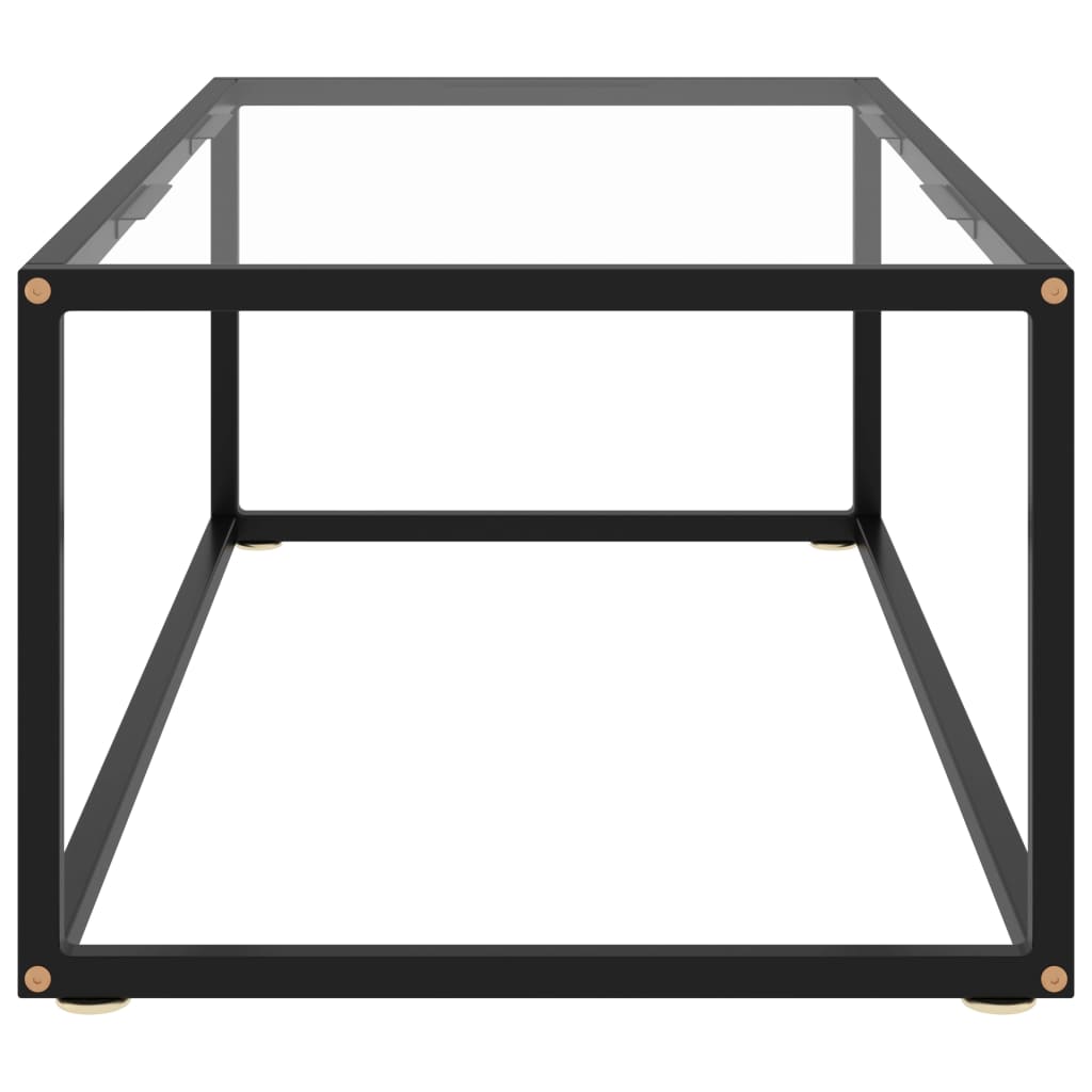 vidaXL Coffee Table Black with Tempered Glass 39.4"x19.7"x13.8"