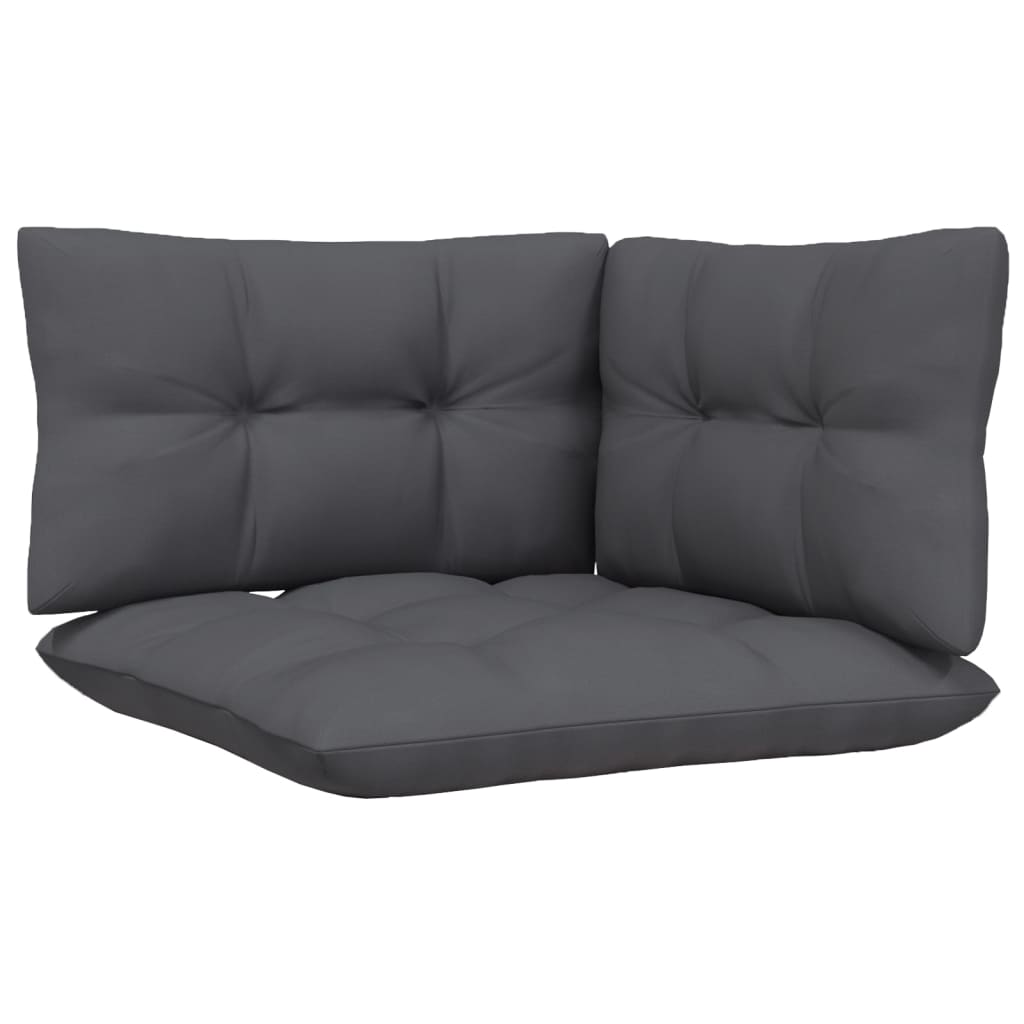 vidaXL Patio Corner Sofa with Cushions Black Solid Pinewood