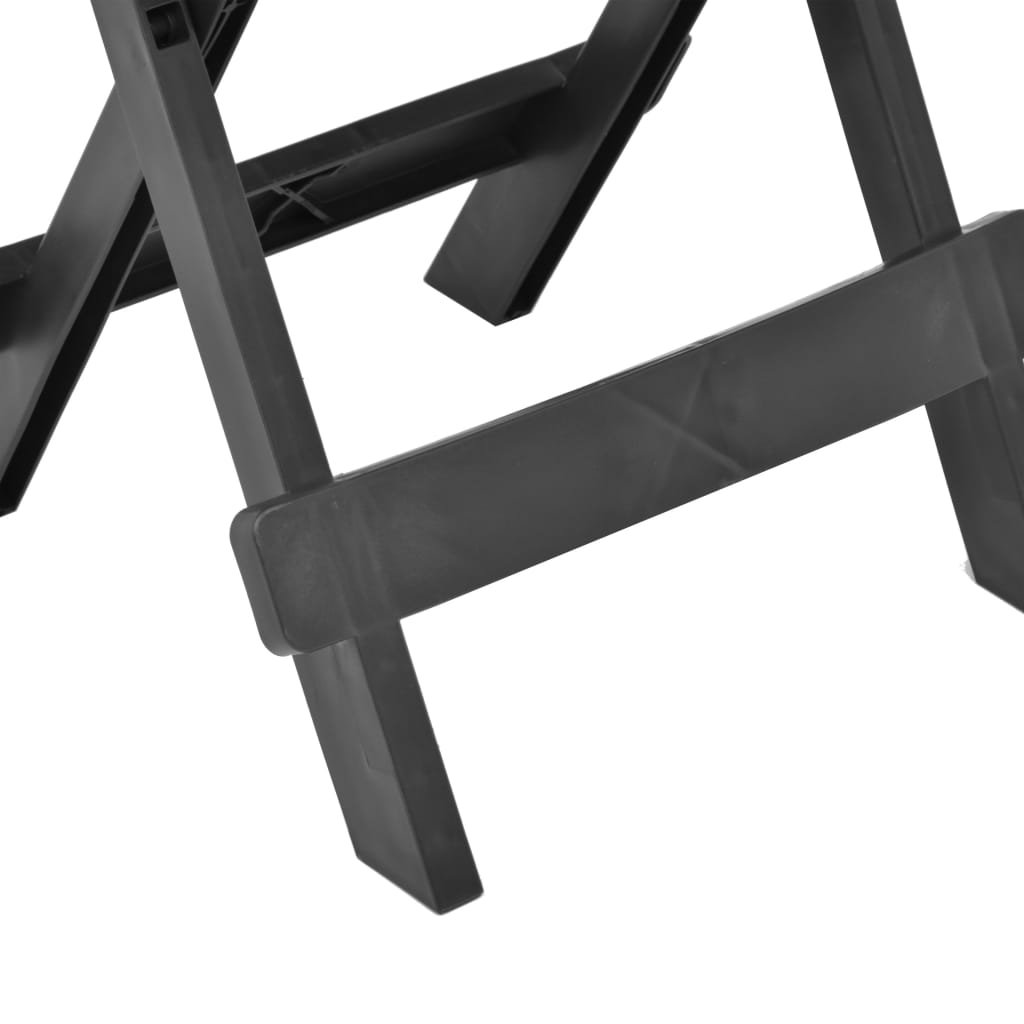 vidaXL Folding Patio Table Anthracite 17.7"x16.9"x19.7" Plastic