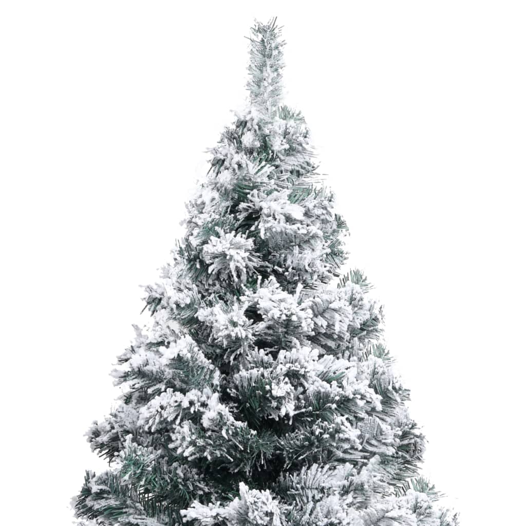 vidaXL Artificial Pre-lit Christmas Tree with Flocked Snow Green 59.1"