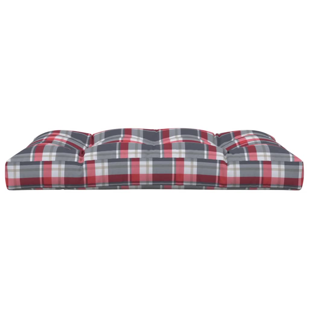 vidaXL Pallet Cushion Red Check Pattern 47.2"x31.5"x4.7" Fabric