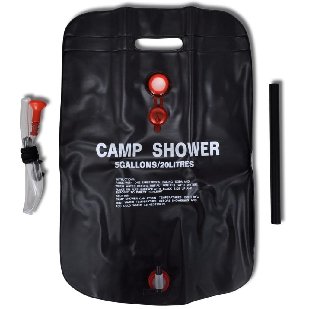 Camp Shower Solar Shower Outdoor Bath 5.3 gal 2 pcs