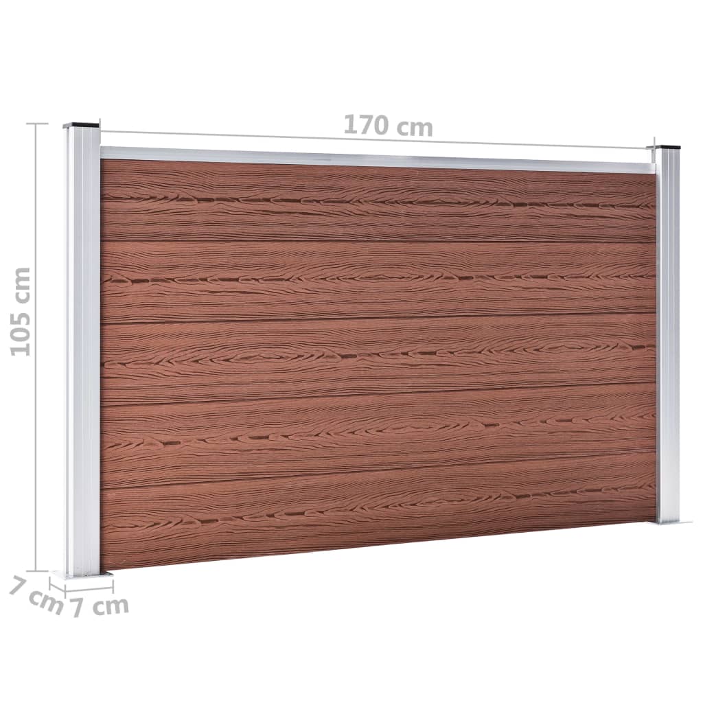 vidaXL Garden Fence WPC 70.9"x41.3" Brown