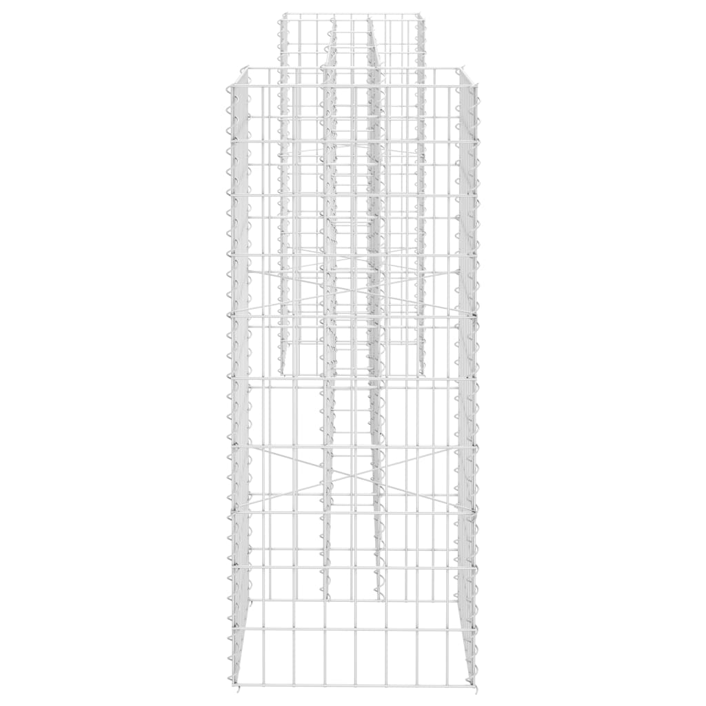 vidaXL H-Shaped Gabion Planter Steel Wire 102.4"x15.7"x39.4"