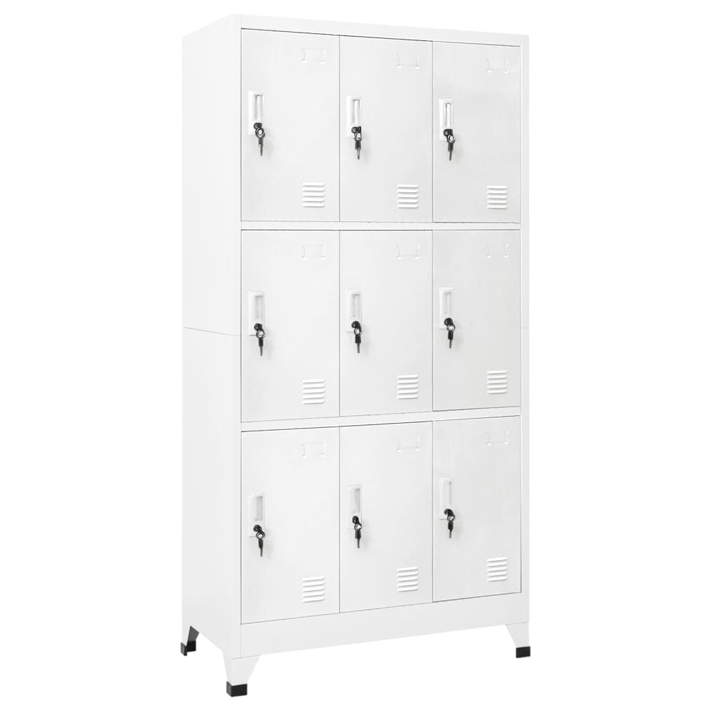 vidaXL Locker Cabinet with 9 Compartments Steel 35.4"x17.7"x70.9" Gray