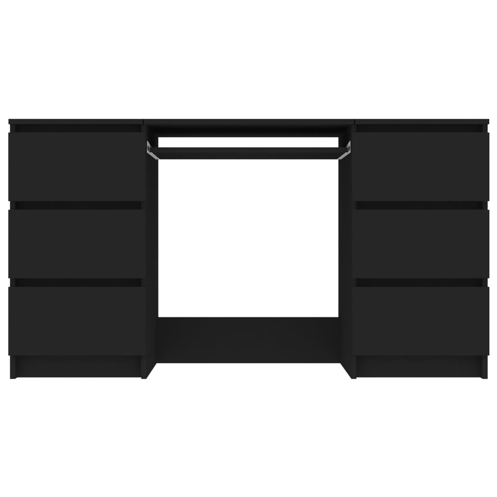 vidaXL Writing Desk Black 55.1"x19.7"x30.3" Chipboard