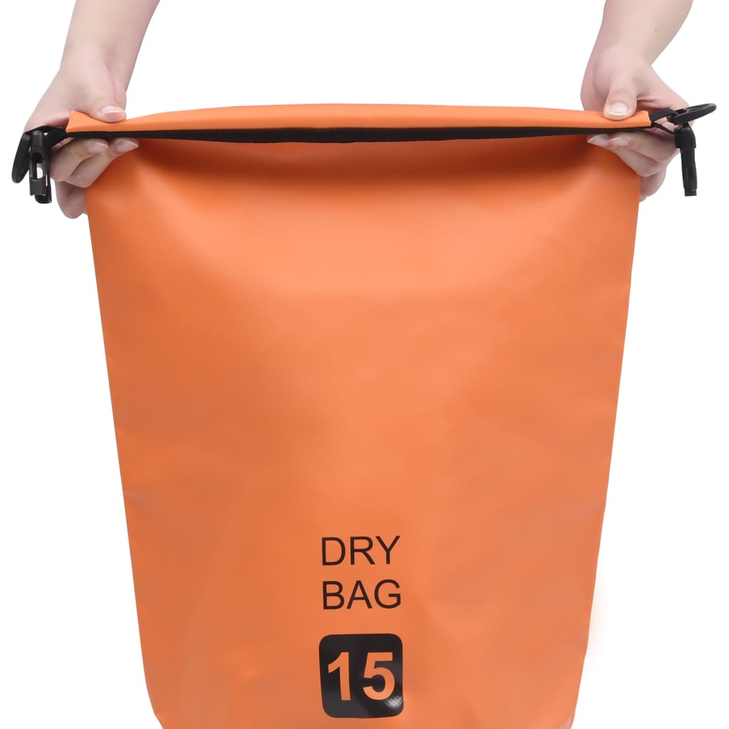 vidaXL Dry Bag Orange 4 gal PVC