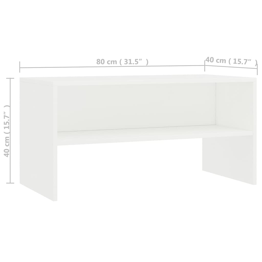 vidaXL TV Stand White 31.5"x15.7"x15.7" Engineered Wood