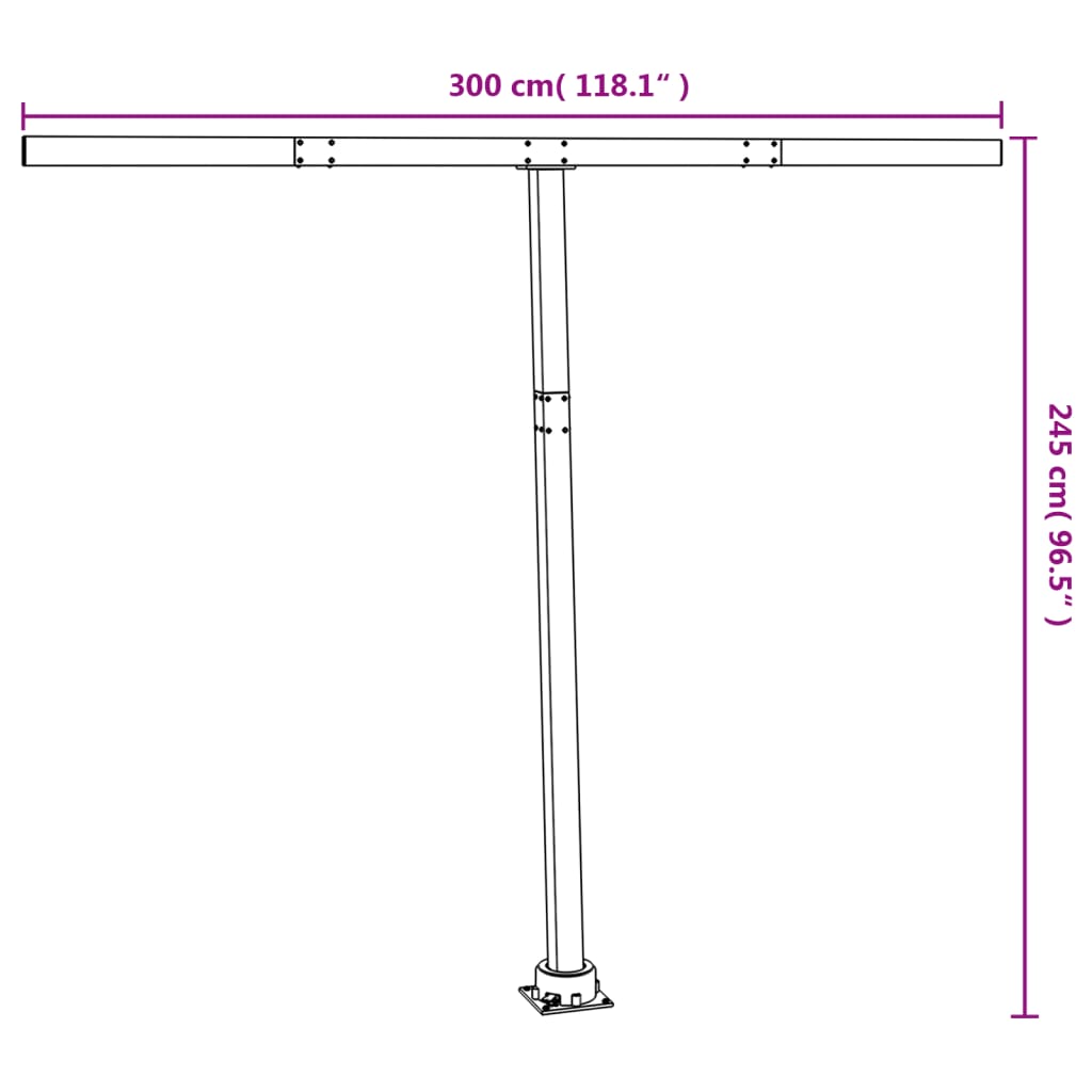 vidaXL Awning Post Set Anthracite 118.1"x96.5" Iron