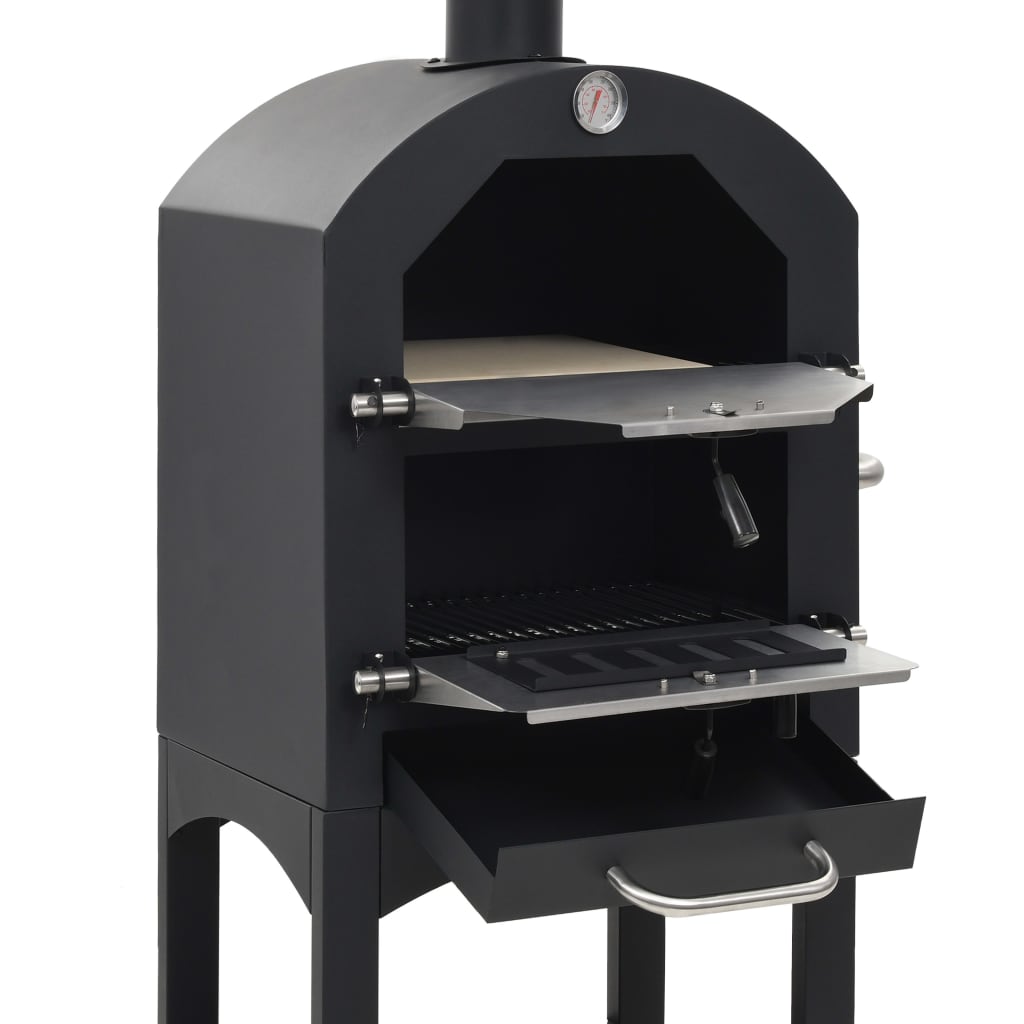 vidaXL Charcoal Fired Outdoor Pizza Oven with Fireclay Stone