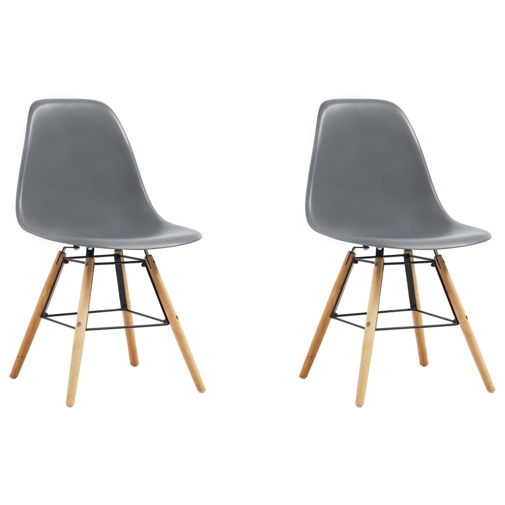 vidaXL Dining Chairs 2 pcs Gray Plastic