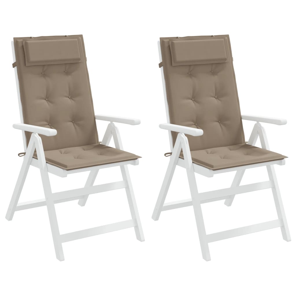 vidaXL Highback Chair Cushions 2 pcs Taupe Oxford Fabric