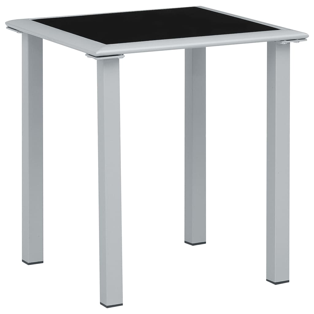 vidaXL Sun Loungers 2 pcs with Table Aluminum Black