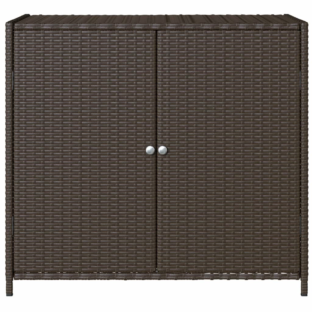 vidaXL Patio Storage Cabinet Brown 32.7"x17.7"x29.9" Poly Rattan