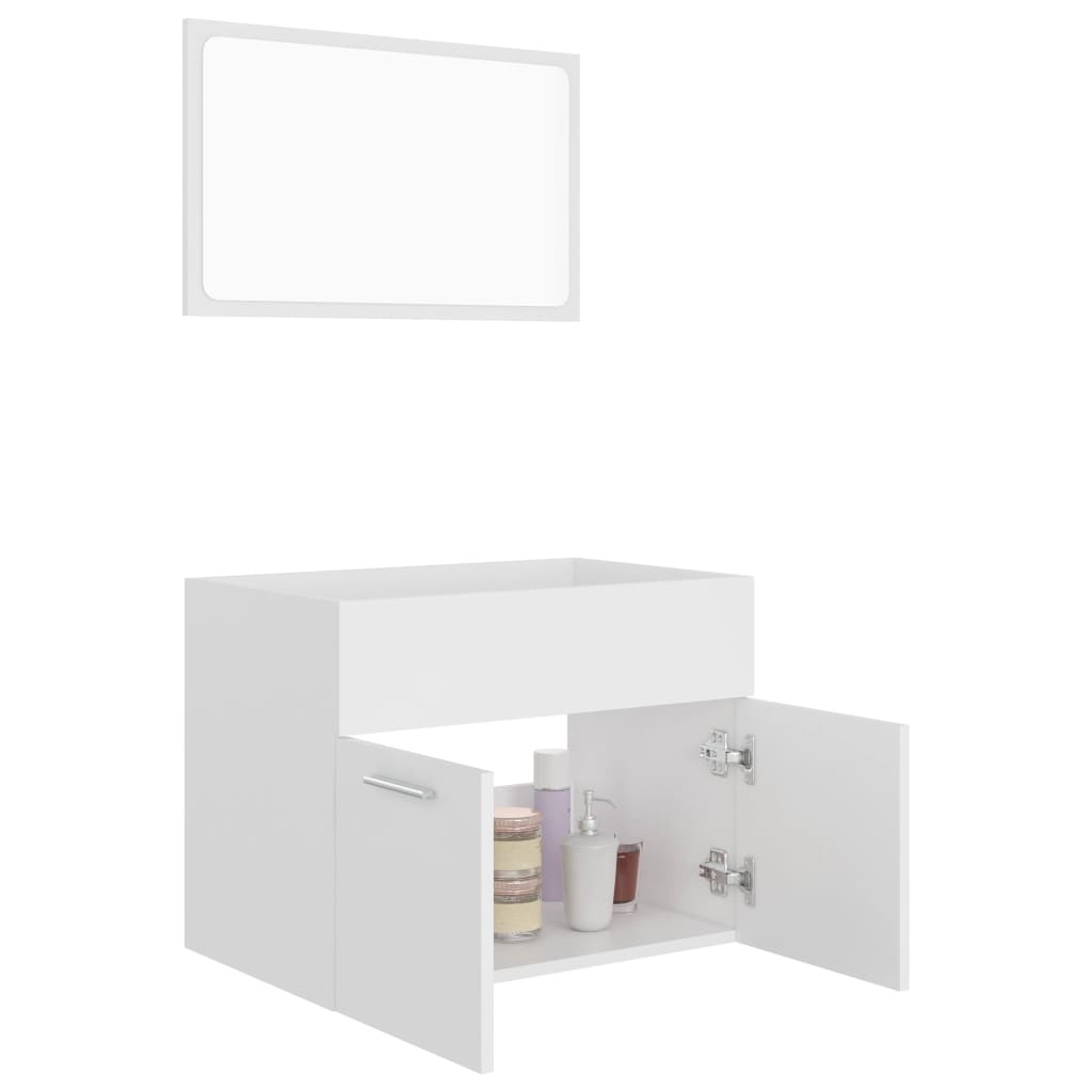 vidaXL 2 Piece Bathroom Furniture Set White Engineered Wood