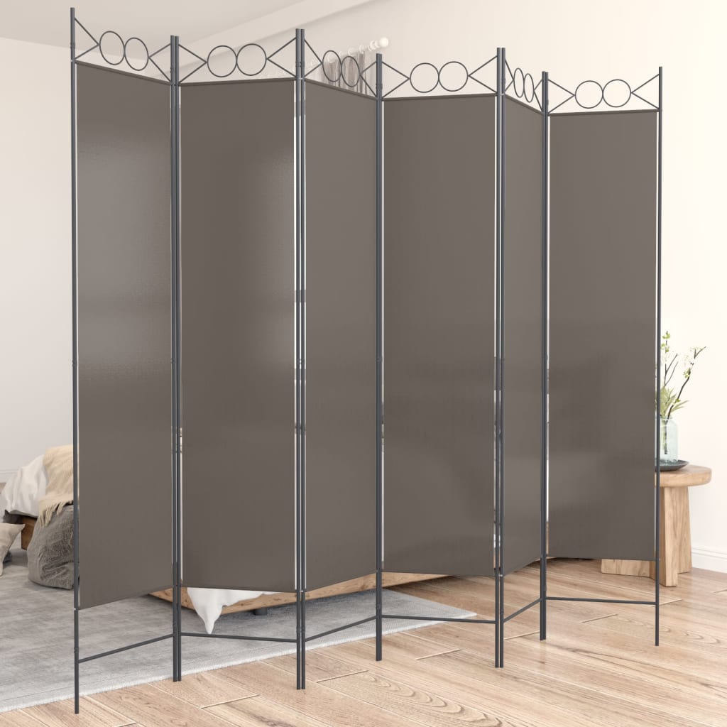 vidaXL 6-Panel Room Divider Anthracite 94.5"x78.7" Fabric