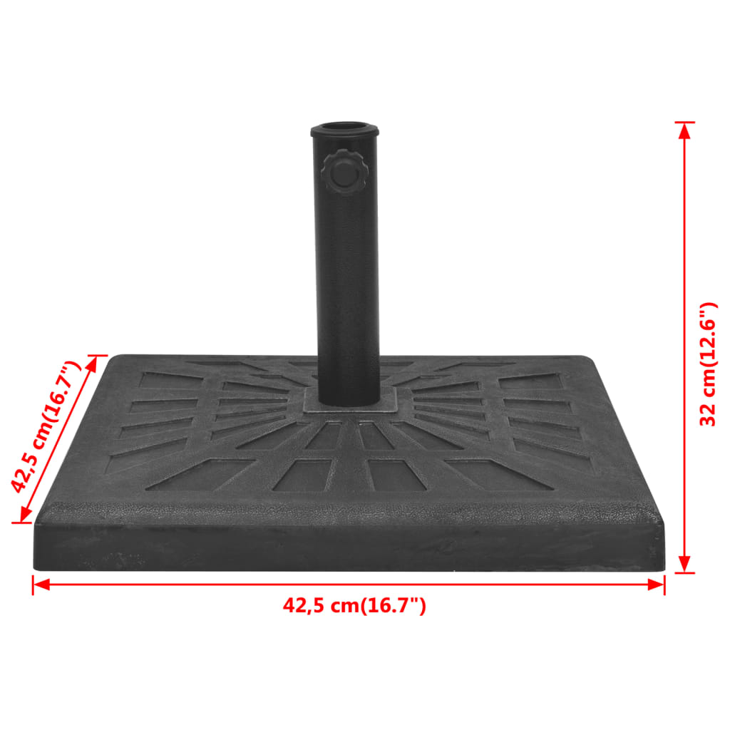 vidaXL Parasol Base Resin Square Black 26.5 lb