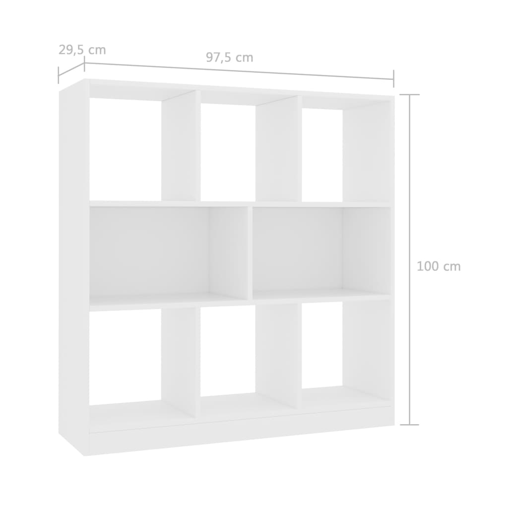 vidaXL Book Cabinet White 38.4"x11.6"x39.4" Engineered Wood