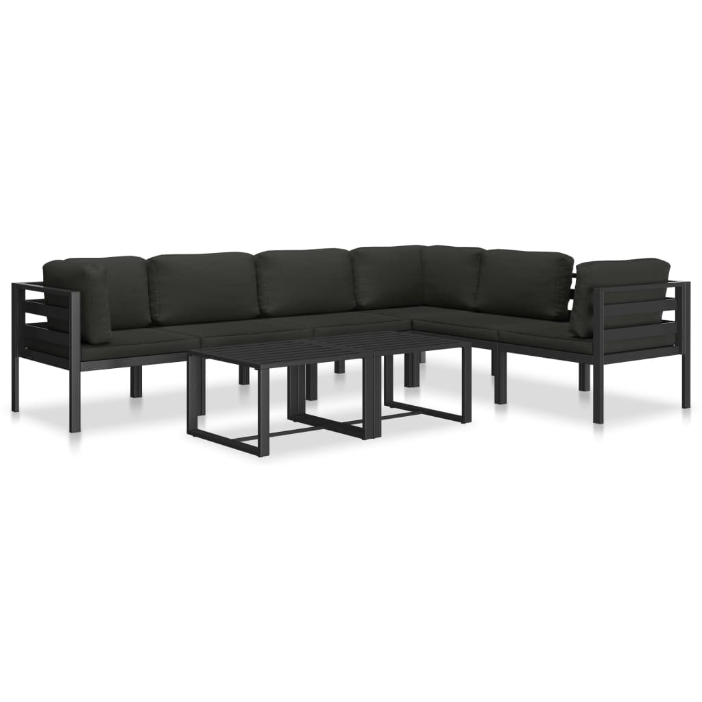 vidaXL Sectional Middle Sofa with Cushions Aluminum Anthracite