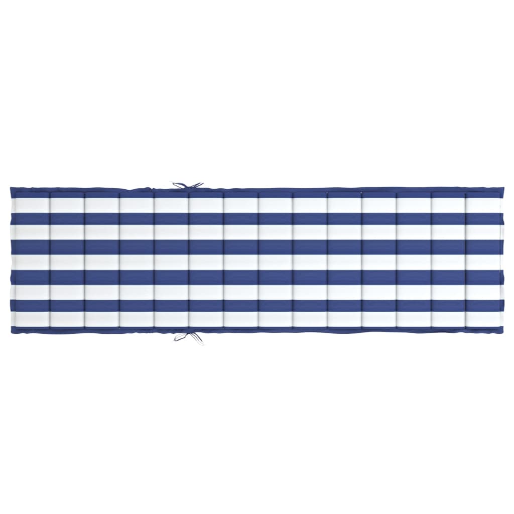 vidaXL Sun Lounger Cushion Blue&White Stripe Oxford Fabric