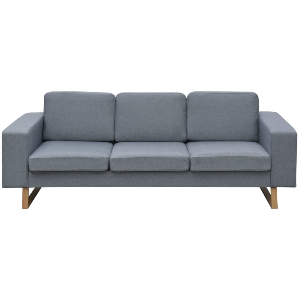 vidaXL 3-Seater Sofa Fabric Light Gray