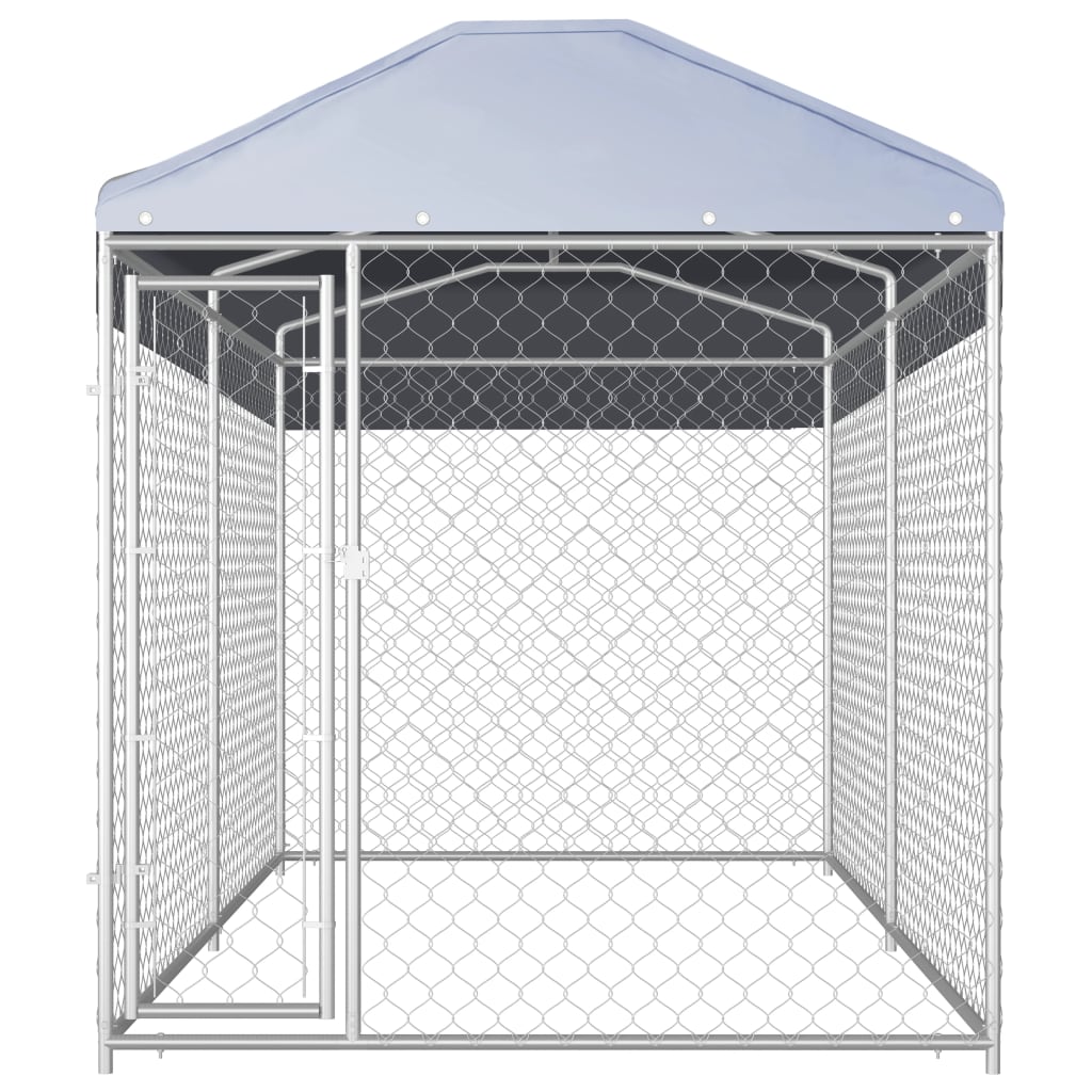 vidaXL Outdoor Dog Kennel with Canopy Top 150.4"x75.6"x88.6"